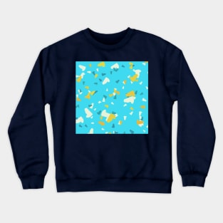 Abstract Terrazzo Tropical Aqua Blue Yellow Aesthetic Crewneck Sweatshirt